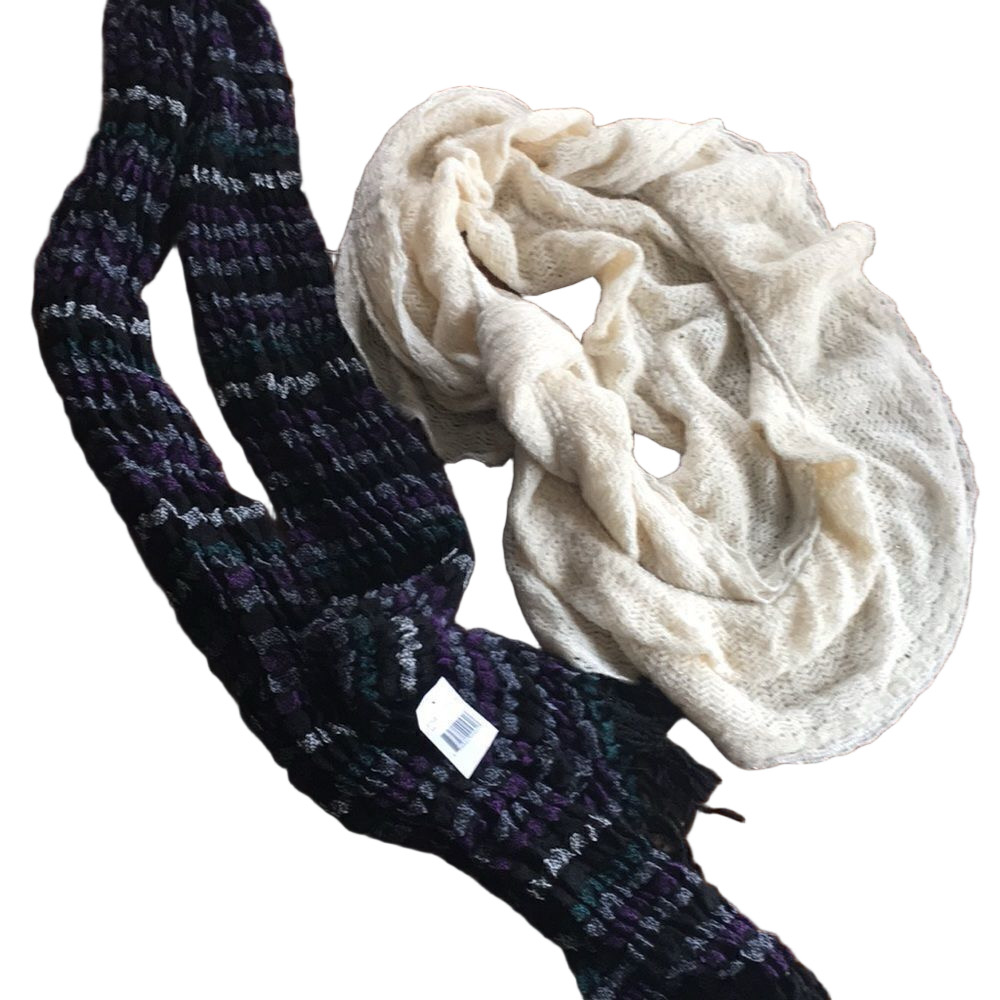 Cream infinity scarf /NWT black scarf